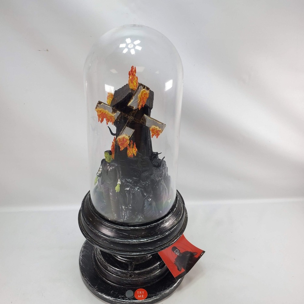 Universal Studios Frankenstein Burning Windmill Light Up Gemmy Halloween Decor